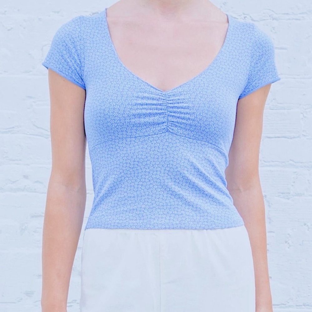 brandy melville blue floral gina top